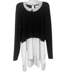 Elle Black and White Sweater Size XL